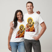 Mutter Gottes Jungfrau und Kind-3-Symbol T-Shirt (Unisex)