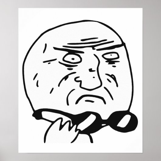 Mutter Gottes Rage Gesicht Comic Meme Poster (Vorne)