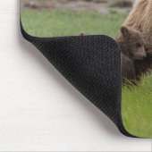 Mutter Grizzly Bär mit Twin Cubs Mousepad (Ecke)