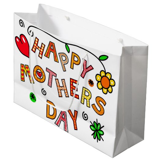 Mutter große Geschenktasche Geschenktüte (Vorderseite Schrägansicht)