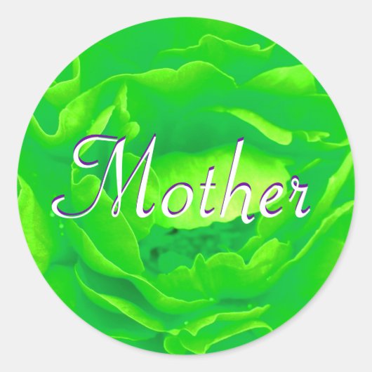 Mutter Grün Rose Aufkleber (Vorderseite)