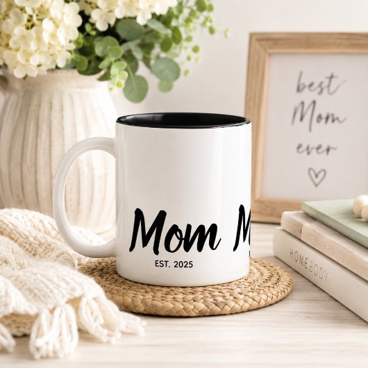 Mutter gründete Black Script Custom Jahr Zweifarbige Tasse