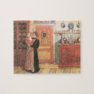Mutter hält Baby in der Küche Puzzle