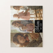Mutter hat modernes Skript Schwarz 3 Foto Puzzle (Vertikal)
