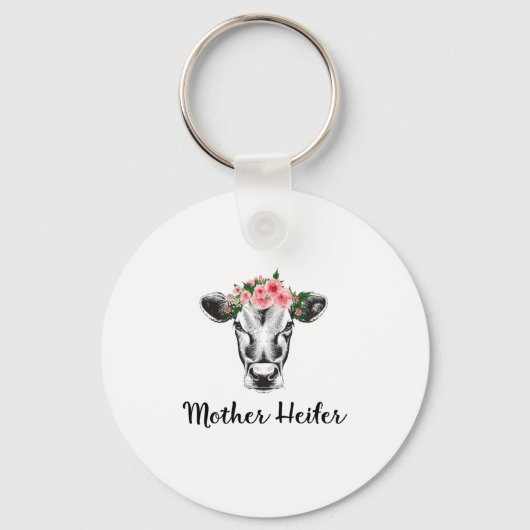 Mutter Heifer Niedlich Perfektes Geschenk für Mutt Schlüsselanhänger (Vorderseite)