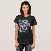 Mutter-Heldin-beruflicher Beruf Pilot 1 T-Shirt (Vorne ganz)