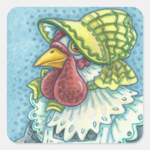 Mutter Hen, FARM CHICKEN STICKERS Square * Blatt