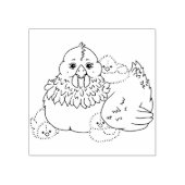 Mutter Hen mit Küken Gummistempel (Prägung)