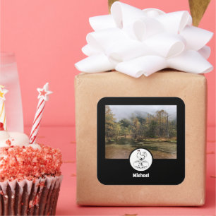 Mutter Hen Nesting Name Foto Ei Quadratischer Aufkleber