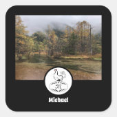 Mutter Hen Nesting Name Tag Egg Foto Quadratischer Aufkleber (Vorderseite)