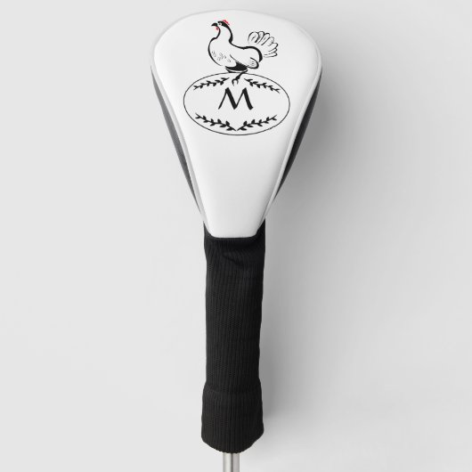 Mutter Hen Nesting on a Monogram Egg Golf Headcover (Vorderseite)