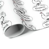 Mutter Hen Nesting on Monogram Egg Geschenkpapier (Rolleneckpunkt)