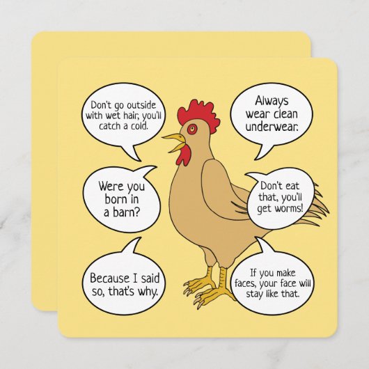 Mutter Hen Ratgeber Muttertag Custom Messages (Vorne/Hinten)