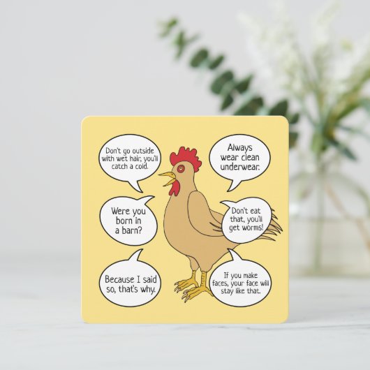 Mutter Hen Ratgeber Muttertag Custom Messages (Stehend Vorderseite)