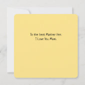 Mutter Hen Ratgeber Muttertag Custom Messages (Rückseite)