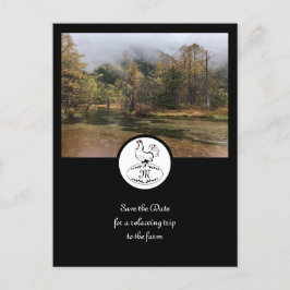 Mutter Hen Silhouette Silhouette Monogramm w Foto Einladungspostkarte