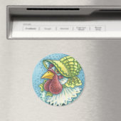 Mutter Hen, SONNENBONNET, CHICKEN FARM MAGNET Rund (In Situ (Geschirrspüler))