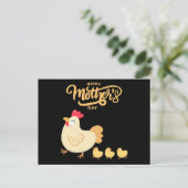 Mutter Hen und ihre Hähnchen Zeichnete Muttertag Postkarte (Stehend Vorderseite)