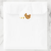 Mutter Hen und Küken Runder Aufkleber (Tasche)