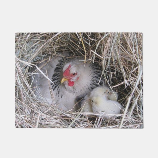 Mutter-Henne mit neuen Küken Fußmatte (Vorderseite)