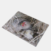 Mutter-Henne mit neuen Küken Fußmatte (Schrägansicht)