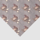 Mutter-Henne und Küken-Aquarell Seidenpapier (Ausschnitt)