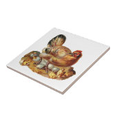 Mutter-Henne und Küken-Fliese Fliese (Seite)