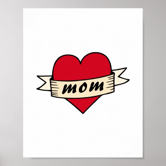 Mutter-Herz-Tattoo Poster (Vorne)
