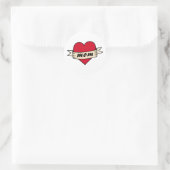 Mutter-Herz-Tattoo Runder Aufkleber (Tasche)