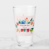 Mutter Hochzeit rosa Blumenglas-Cup Glas (Rückseite)