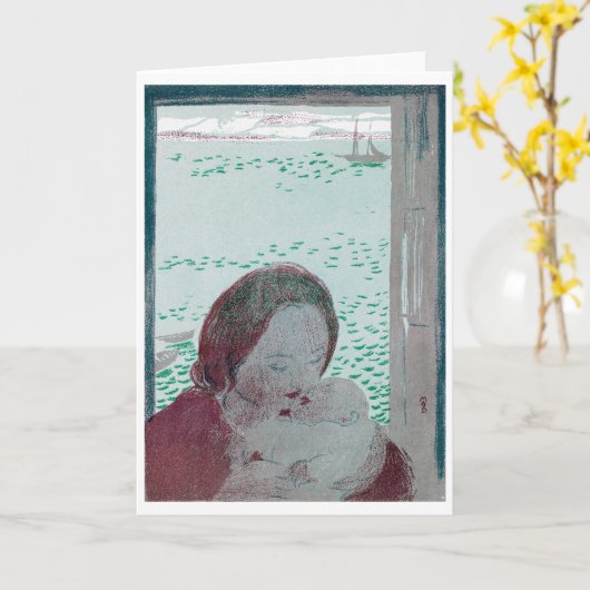 Mutter Holding Baby, Maurice Denis Karte (Gelbe Blume)