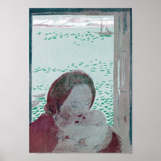 Mutter Holding Baby, Maurice Denis Poster (Vorne)
