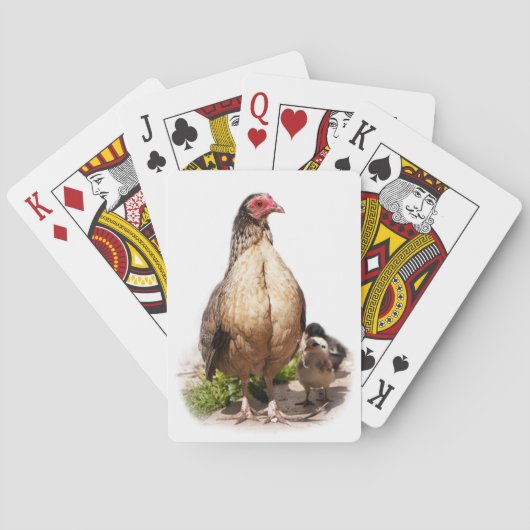 Mutter Hühner und Baby Hühner Spielkarten (Rückseite)