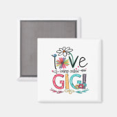 Mutter I Liebe wird als Gigi Sonnenblume Geburtsta Magnet (Vorderseite/Rückseite)