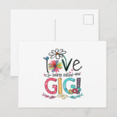 Mutter I Liebe wird als Gigi Sonnenblume Geburtsta Postkarte (Vorne/Hinten)