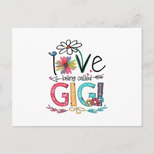 Mutter I Liebe wird als Gigi Sonnenblume Geburtsta Postkarte (Vorderseite)