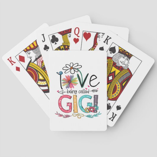 Mutter I Liebe wird als Gigi Sonnenblume Geburtsta Spielkarten (Rückseite)
