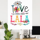 Mutter I Liebe wird als Lala Sonnenblume Geburtsta Poster (Heimbüro)