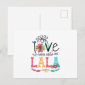 Mutter I Liebe wird als Lala Sonnenblume Geburtsta Postkarte (Vorne/Hinten)