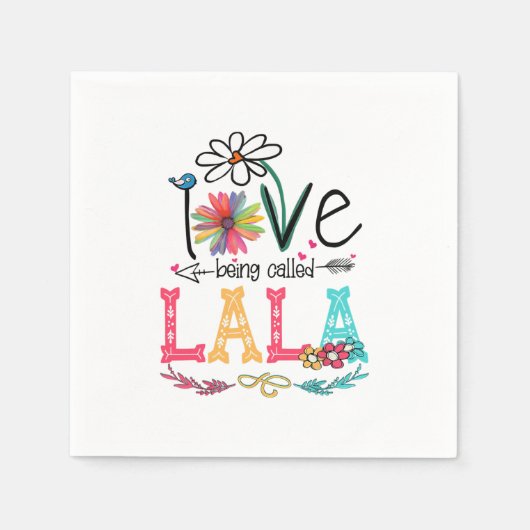 Mutter I Liebe wird als Lala Sonnenblume Geburtsta Serviette (Vorderseite)