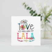 Mutter, ich liebe es, Lala Sonnenblumen-Geburtstag Einladung (Stehend Vorderseite)