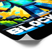 Mutter im Blockwelt-Pixel-Gaming-Muttertag Poster (Ecke)