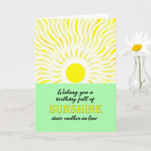 Mutter im Gesetz Birthday Bright Sunshine Card Karte (Kleine Pflanze)