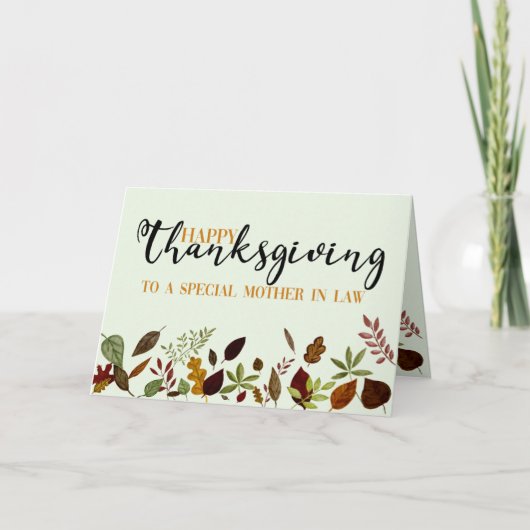 Mutter im Gesetz Fall Foliage Erntedank Card Karte (Vorderseite)