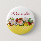 Mutter im Gesetz Floral Bouquet Wedding Button (Vorderseite)