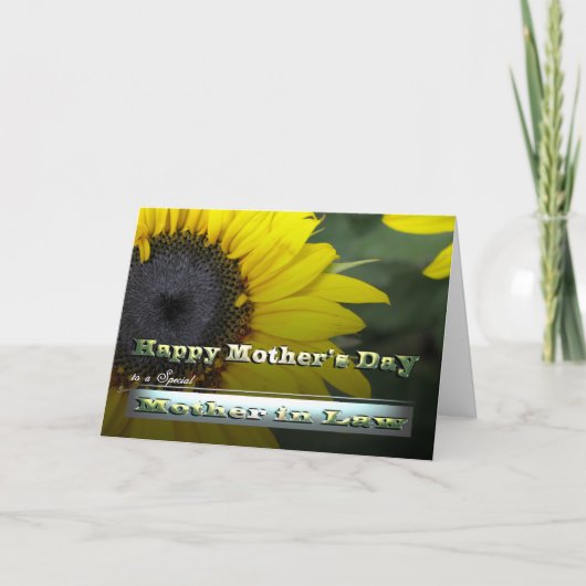 Mutter im Gesetz glückliche Mütter Tag Sonnenblume Karte (Vorderseite)