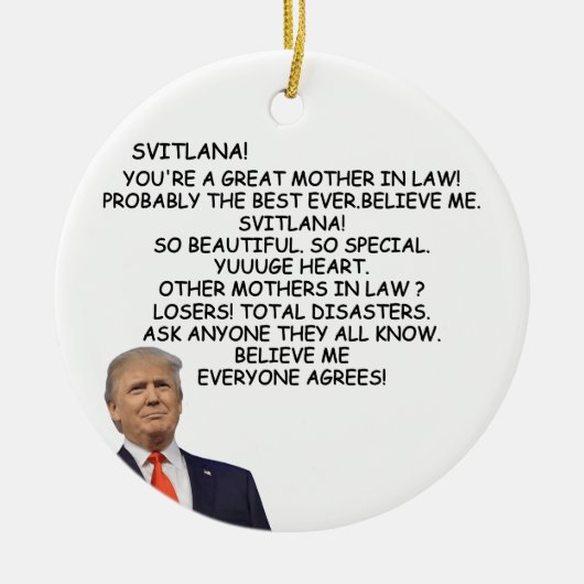 Mutter im Gesetz Trumps Weihnachten, lustige Repub Keramik Ornament (Vorne)