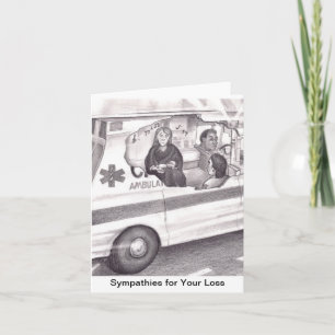 Mutter im Krankenwagen beim Singen zum Abschied Karte