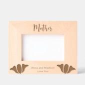Mutter in Cursive Script Children's Names Blume Geätzte Rahmen (Vorderseite)