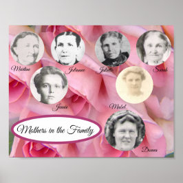 Mütter in der Familie Foto rosa Rosen Poster